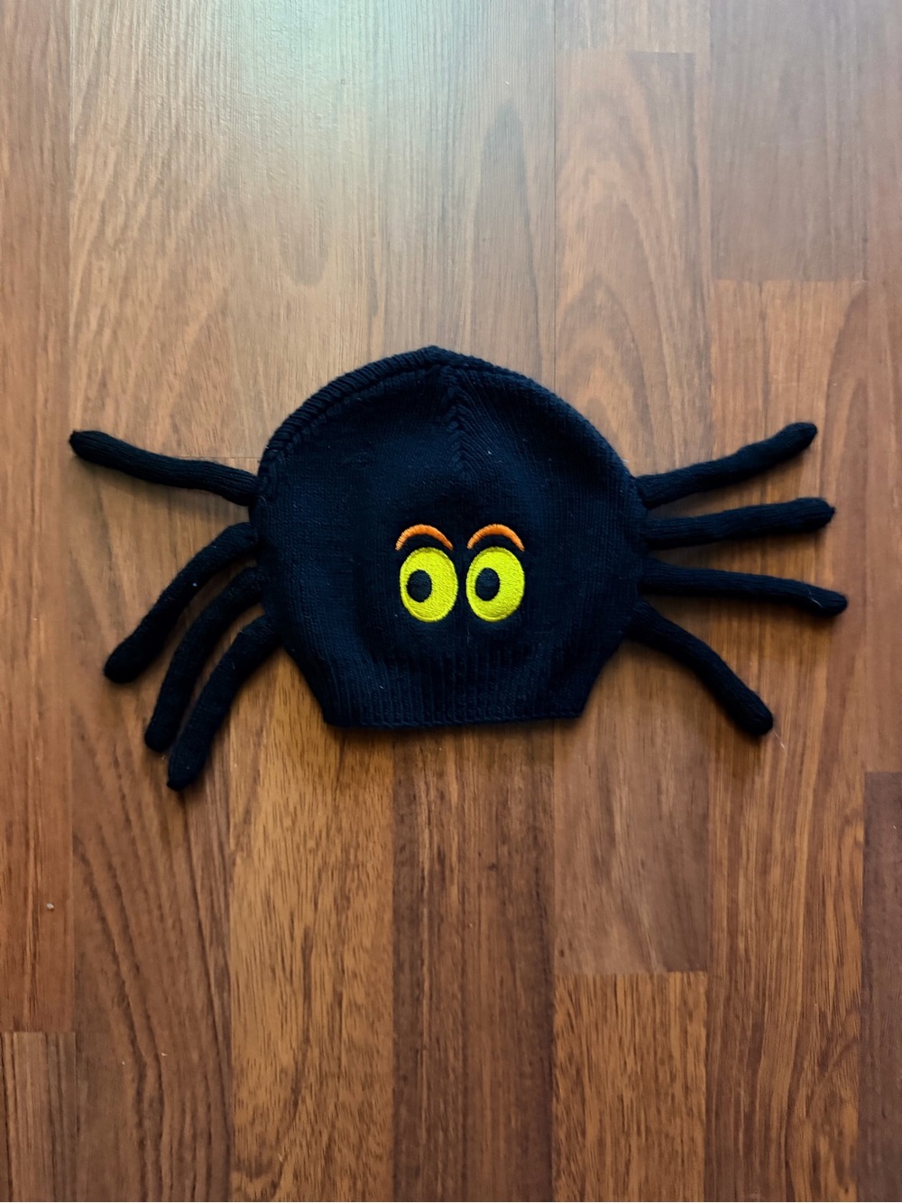 Black Spider Beanie Kids Costume Hat with Yellow Eyes
